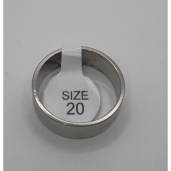 Unisex Alloy Silver Engraved Stainless Steel Ring Band U.S Size 10 - Picture 2 of 3